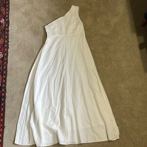 FARM Rio One Shoulder Smocked A-Line Dress